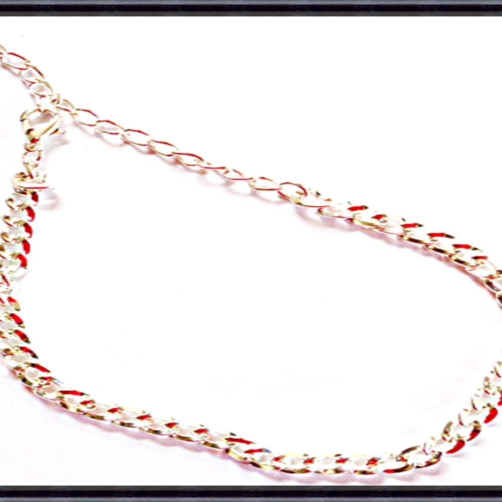 Silver Tone Chain Design Anklet